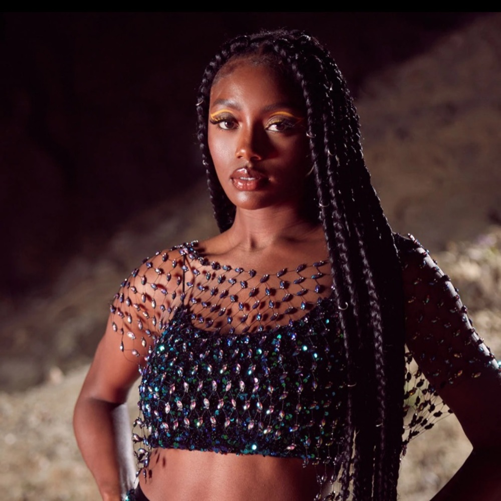 After party jewel net top